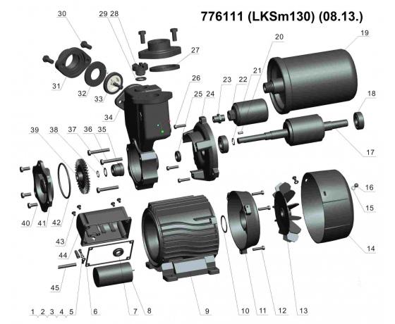 Фото 5 - Станция 0.125кВт Hmax 30м Qmax 30л/мин (вихревой насос) 1л LEO (776111)