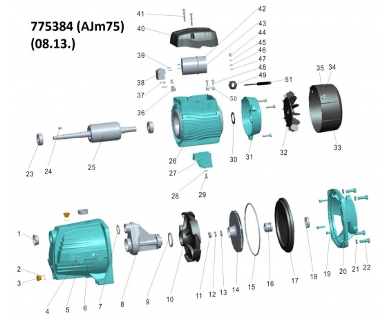 Фото 5 - Насос центробежный самовсасывающий 0.75кВт Hmax 40м Qmax 85л/мин LEO 3.0 (775384)