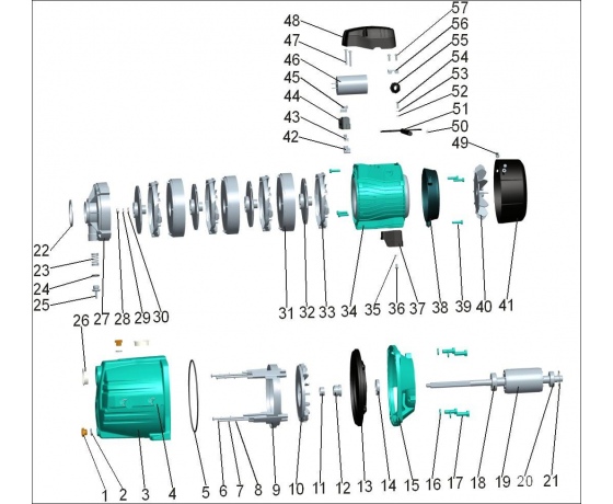 Фото 4 - Насос центробежный многоступенчатый 0.6кВт Hmax 36м Qmax 90л/мин LEO 3.0 (775433)