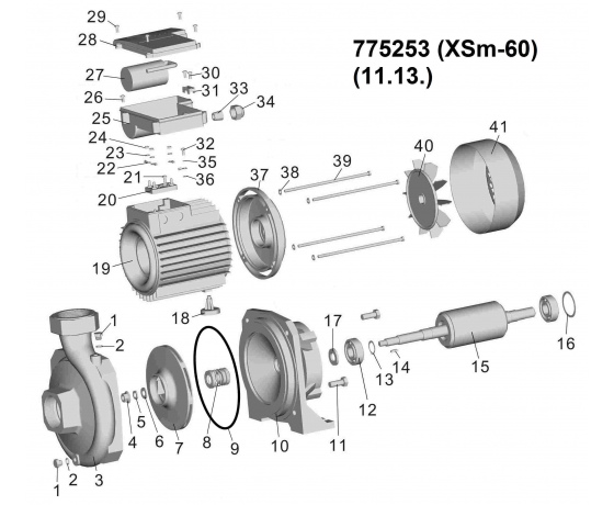 Фото 3 - Насос центробежный 1.1кВт Hmax 25м Qmax 440л/мин LEO (775253)