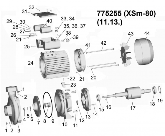 Фото 4 - Насос центробежный 2.2кВт Hmax 34м Qmax 500л/мин LEO (775255)