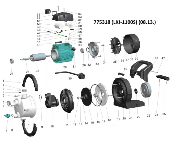 Фото 3 - Насос центробежный самовсасывающий 1.1кВт Hmax 46м Qmax 70л/мин (нерж) LEO (775318)