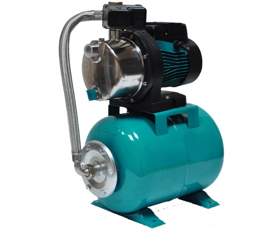 Фото 2 - Станция 0.6кВт Hmax 35м Qmax 50л/мин (самовсасывающий насос нерж) 24л LEO (776251)