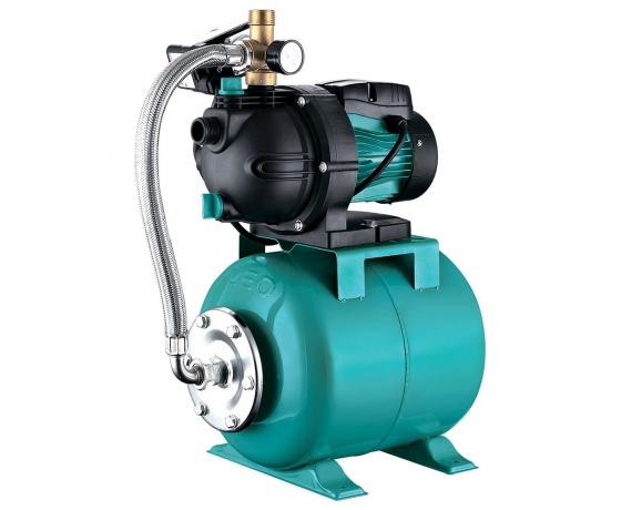Фото 2 - Станция 1.1кВт Hmax 46м Qmax 70л/мин (самовсасывающий насос) 24л LEO (776204)