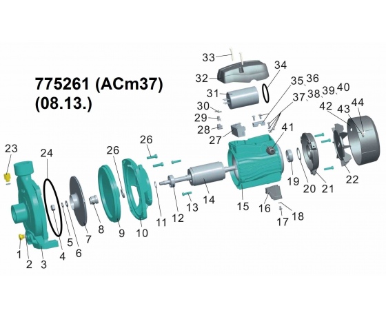 Фото 4 - Насос центробежный 0.37кВт Hmax 23м Qmax 90л/мин LEO 3.0 (775261)