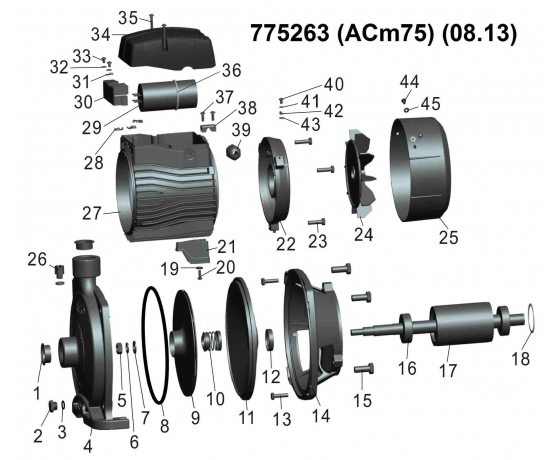 Фото 5 - Насос центробежный 0.75кВт Hmax 35м Qmax 100л/мин LEO 3.0 (775263)