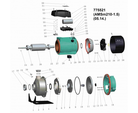 Фото 4 - Насос центробежный 1.5кВт Hmax 24.2м Qmax 300л/мин (нерж) LEO 3.0 (775521)