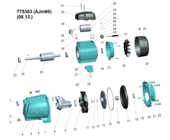 Фото 5 - Насос центробежный самовсасывающий 0.6кВт Hmax 45м Qmax 45л/мин LEO 3.0 (775383)