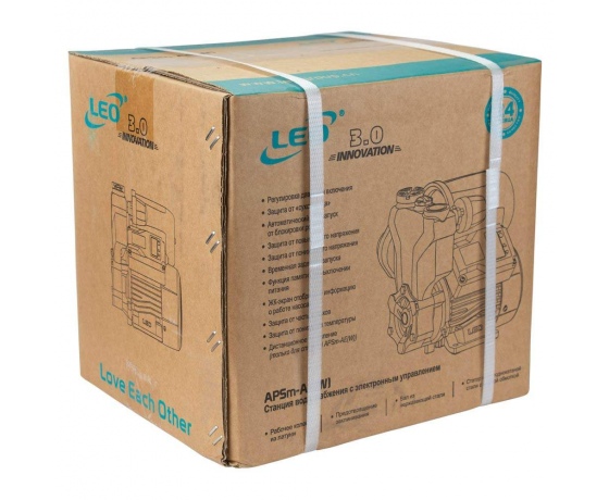 Фото 5 - Станция 0.37кВт Hmax 40м Qmax 39л/мин (вихревой насос) 1л + рег давления LEO 3.0 (776150)