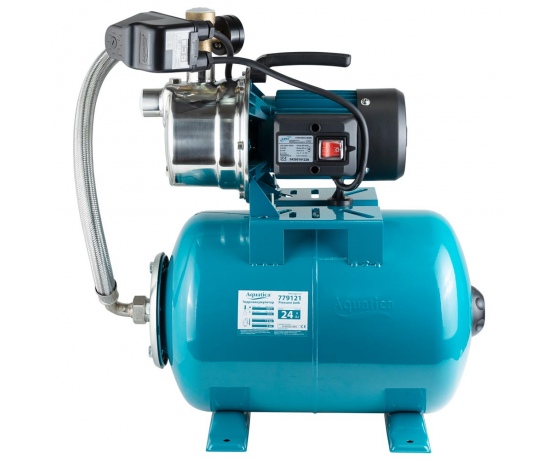 Фото 3 - Станция 0.6кВт Hmax 35м Qmax 50л/мин (самовсасывающий насос нерж) 24л Украина AquaticaLEO (775311/24)