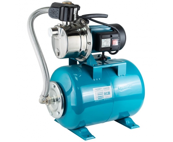 Фото 2 - Станция 0.6кВт Hmax 35м Qmax 50л/мин (самовсасывающий насос нерж) 24л Украина AquaticaLEO (775311/24)