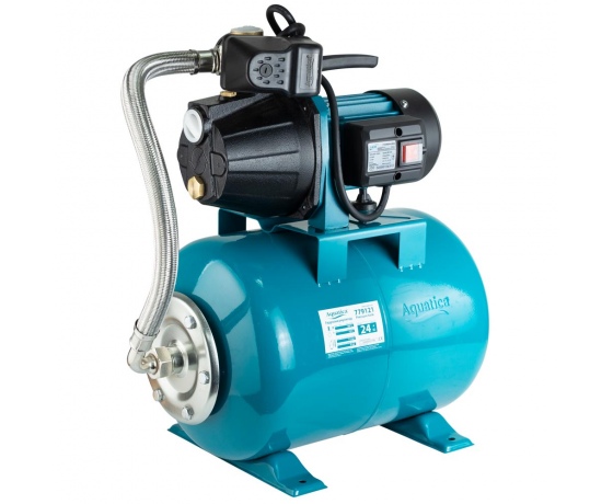 Фото 2 - Станция 0.8кВт Hmax 38м Qmax 58л/мин (самовсасывающий насос) 24л AquaticaLEO (775346/24)