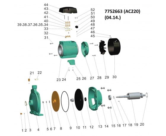 Фото 5 - Насос центробежный 380В 2.2кВт Hmax 55м Qmax 150л/мин LEO 3.0 (7752663)
