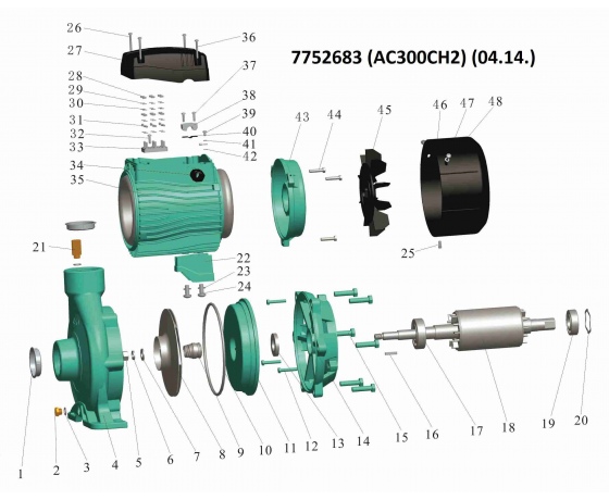 Фото 4 - Насос центробежный 380В 3.0кВт Hmax 38м Qmax 450л/мин 2