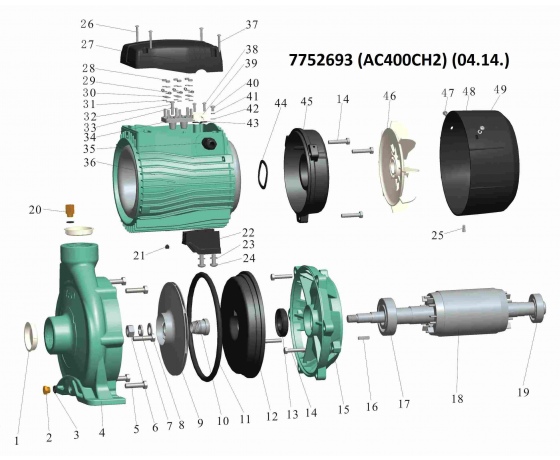 Фото 4 - Насос центробежный 380В 4.0кВт Hmax 49м Qmax 450л/мин 2