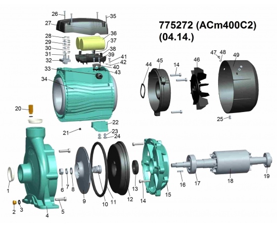 Фото 4 - Насос центробежный 4.0кВт Hmax 39м Qmax 900л/мин 2