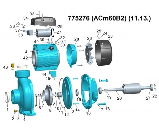Фото 3 - Насос центробежный 0.6кВт Hmax 12,5м Qmax 400л/мин 2