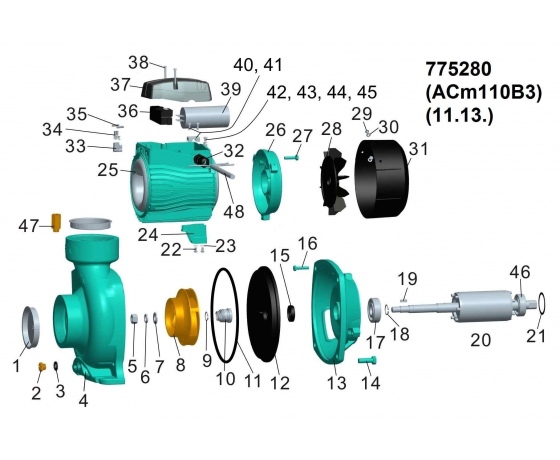 Фото 3 - Насос центробежный 1.1кВт Hmax 12.5м Qmax 900л/мин 3