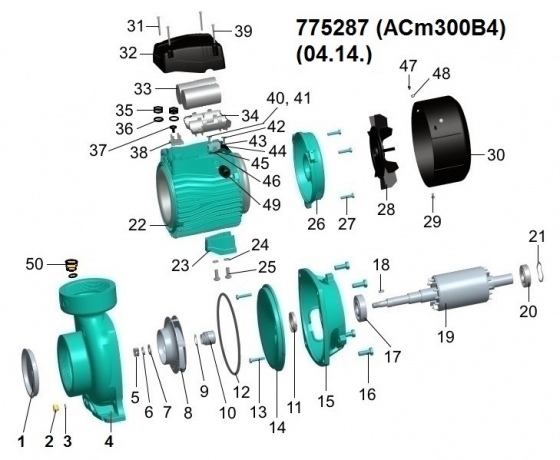 Фото 4 - Насос центробежный 3.0кВт Hmax 20м Qmax 1200л/мин 4