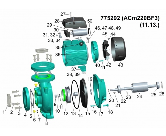 Фото 3 - Насос центробежный 2.2кВт Hmax 17.5м Qmax 1100л/мин 3