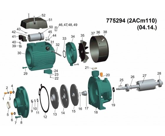 Фото 3 - Насос центробежный многоступенчатый 1.1кВт Hmax 47м Qmax 140л/мин LEO 3.0 (775294)