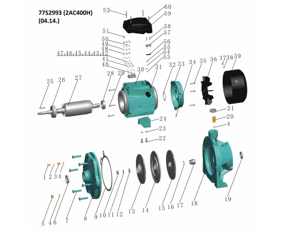 Фото 5 - Насос центробежный многоступенчатый 380В 4.0кВт Hmax 82м Qmax 250л/мин LEO 3.0 (7752993)