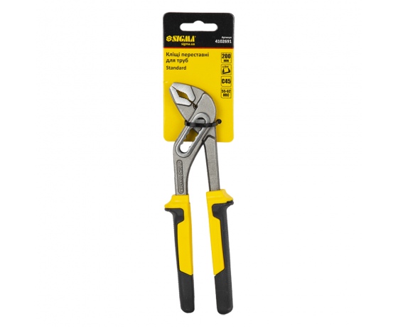Фото 3 - Клещи переставные для труб 200мм Standard SIGMA (4102691)