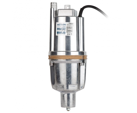 Фото 4 - Насос вибрационный 0.25кВт H 75м Q 18л/мин Ø100мм 10м кабеля нижний забор WETRON (WVM60-1) (778387)