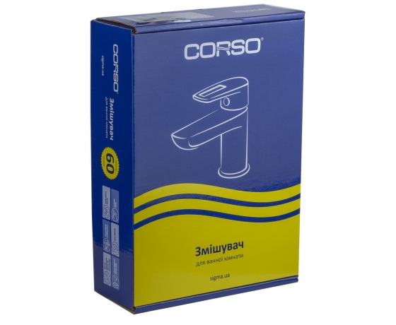 Фото 5 - Смеситель GARDA Ø35 для раковины литой на шпильке CORSO (BC-2A121W) (9605003)