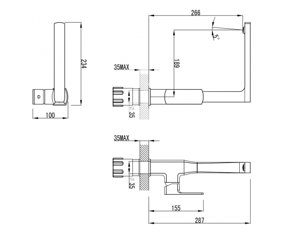 Фото 7 - Смеситель COMO Ø35 для кухни Г-излив на гайке CORSO (BF-4B229C) (9611100)
