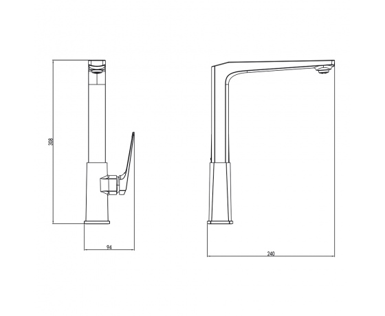 Фото 8 - Смеситель BOLSENA Ø25 для кухни Г-излив на гайке CORSO (CB-4B237C) (9614100)