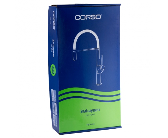 Фото 7 - Смеситель BRACCIANO Ø35 для кухни Г-излив на гайке CORSO (CF-4B236C) (9617100)