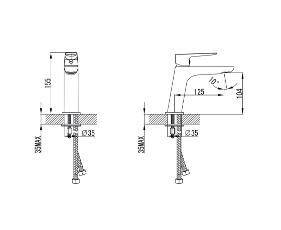 Фото 7 - Смеситель LUGANO Ø26 для раковины литой на шпильке CORSO (CH-2A147C) (9620000)