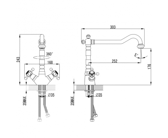 Фото 7 - Смеситель BRENTA 1/2