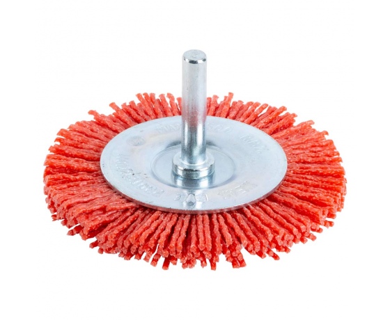 Фото 2 - Щетка проволочная дискообразная Ø75мм хвостовик Ø6мм (нейлоновая) SIGMA (9013271)