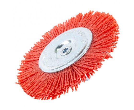 Фото 3 - Щетка проволочная дискообразная Ø100мм хвостовик Ø6мм (нейлоновая) SIGMA (9013301)