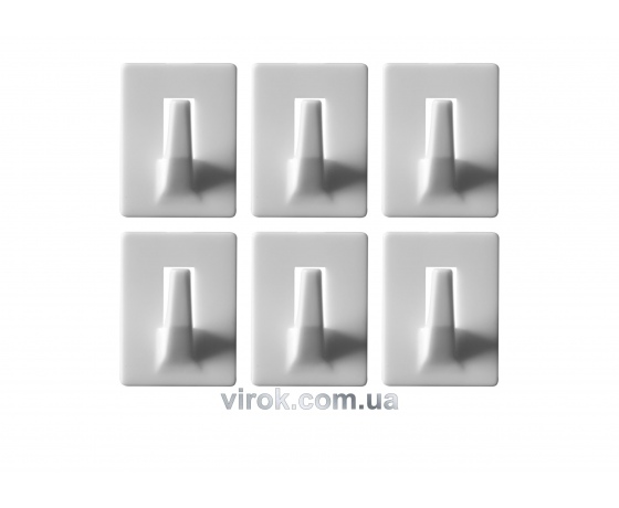 Фото 2 - Гачки настінні VOREL самоклеючі, набір 6 шт.