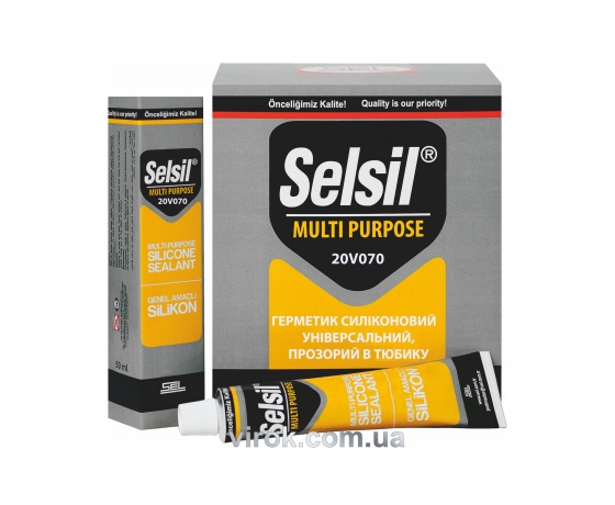 Фото 2 - Герметик силіконовий універсальний прозорий в тюбику SELSIL 50 мл
