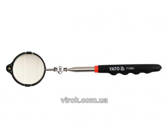Фото 2 - Дзеркало інспекційне з підсвітлюванням YATO Ø54 мм на телескопічній ручці 265-920 мм