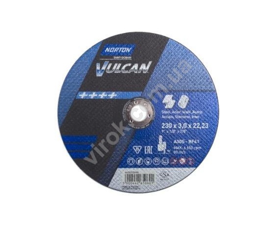 Фото 2 - Диск відрізний по металу і нержавіючій сталі NORTON VULCAN Ø=230х22.2 мм t=3 мм