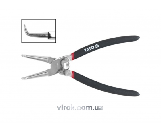 Фото 2 - Знімач стопорних кілець YATO зігнутий стискання l=150 мм