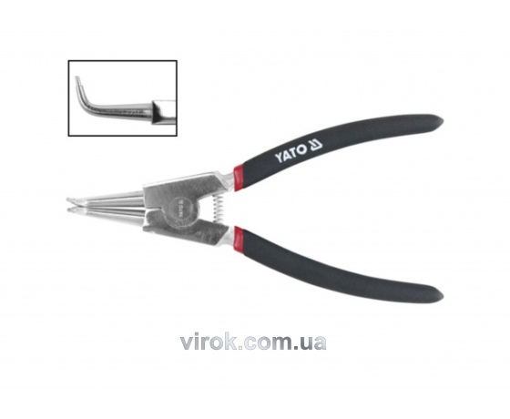 Фото 2 - Знімач стопорних кілець YATO зігнутий розтискання l=150 мм