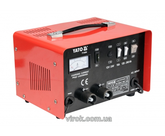 Фото 2 - Зарядний прилад для акумуляторів 12/24 В YATO 16 А 240 Агод