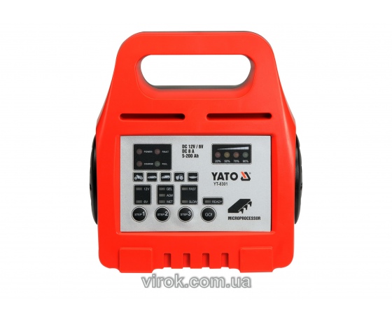 Фото 2 - Зарядний прилад для акумуляторів 6/12 В YATO 8 А 5-200 Агод
