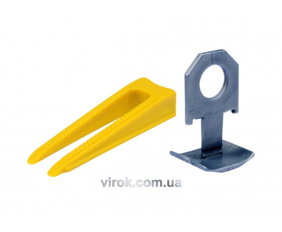 Фото 2 - Кліпси і клини для вирівнювання викладання керамічної плитки VOREL 300+100 шт