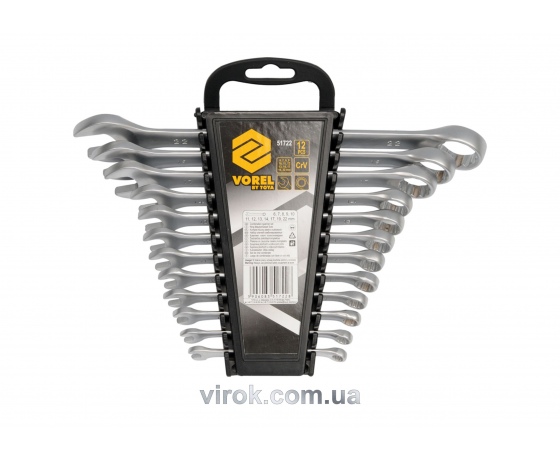 Фото 2 - Набір ключів ріжково-накидних VOREL М6-22 мм 12 шт