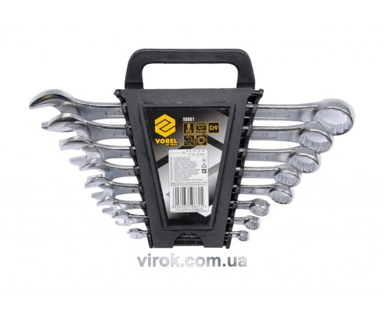 Фото 2 - Набір ключів ріжково-накидних VOREL М6-22 мм 8 шт