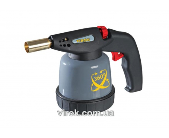Фото 2 - Лампа паяльна газова з п`єзозапалом 360º TM VIROK під балон 190 г