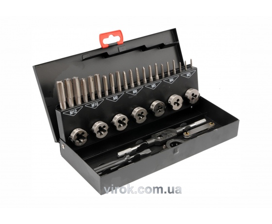 Фото 2 - Набір мітчиків і плашок YATO М3-М12 32 шт