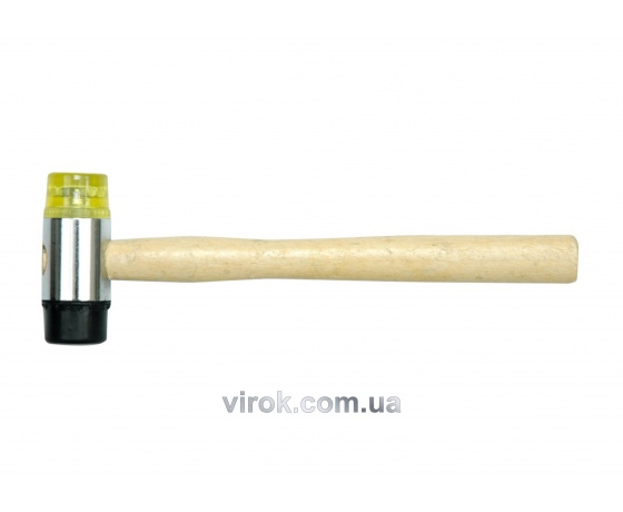 Фото 2 - Молоток гумовий і пластиковий VOREL з дерев'яною ручкою 35 мм 300 г
